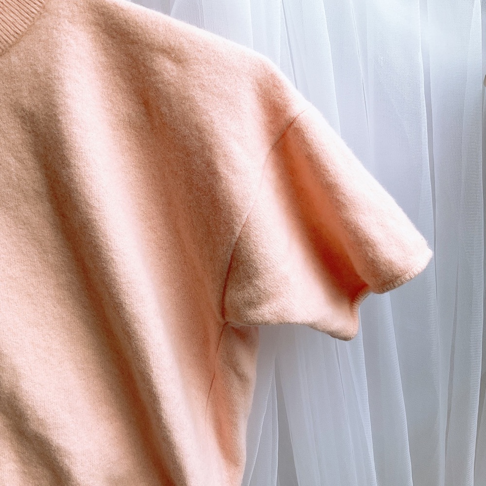 Vintage Wallis Pink Knit Short Sleeve Sweater Small - Picture 4 of 5
